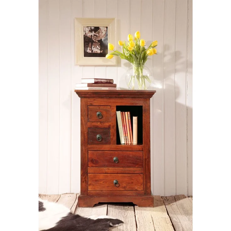 Kommode Akazie 55x40x80 nougat lackiert OXFORD #503 – Bild 4
