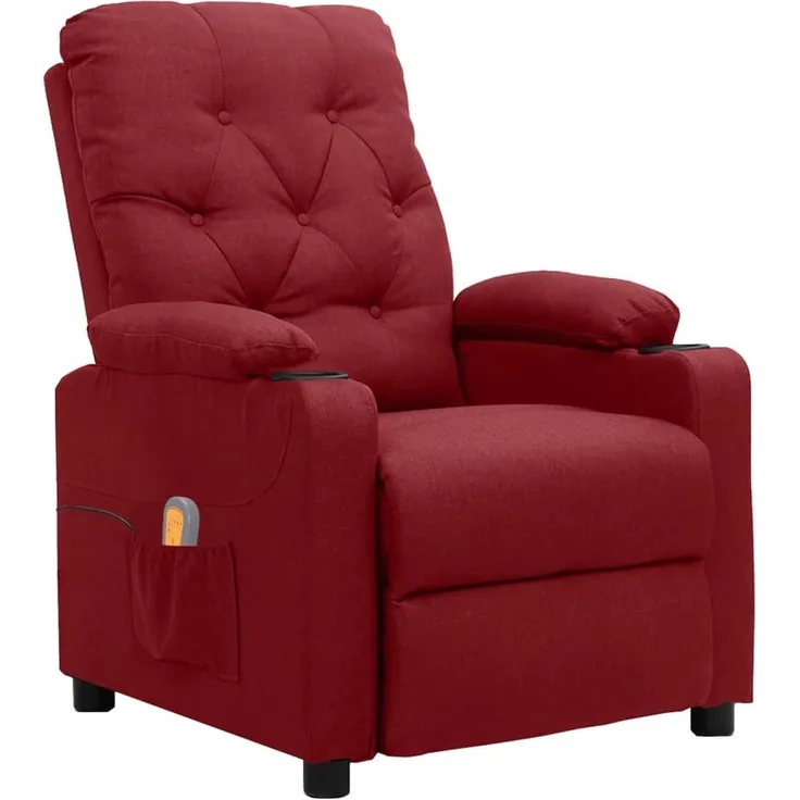 vidaXL Massagesessel Weinrot Stoff [339115]