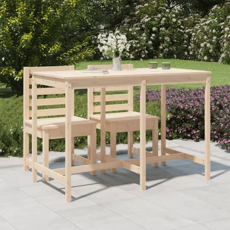 Gartentisch, Balkontisch 159,5 x 82,5 x 110 cm Massivholz Kiefer