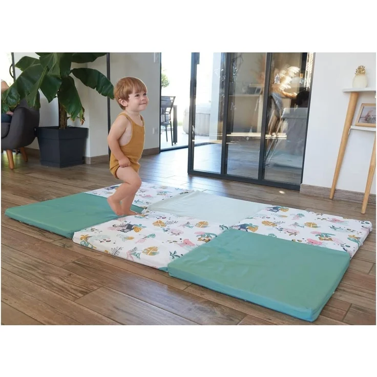 Tinéo - Krabbeldecke – großer Spielteppich für Babys – Motorikmatte – Bodenmatte für Babys – multifunktional 5-in-1 – 120x180 cm (Jungle Buddies) – Bild 2