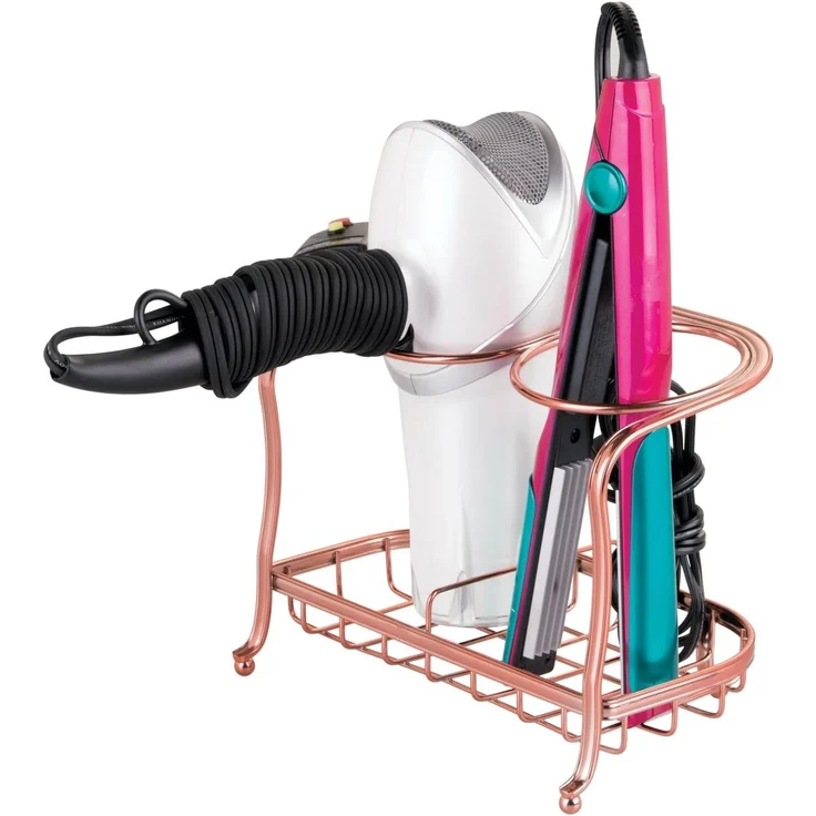 Föhnhalter Glätteisenhalter gold Haarfönhalter Haarstylinghalter Ablage mDesign – Bild 1