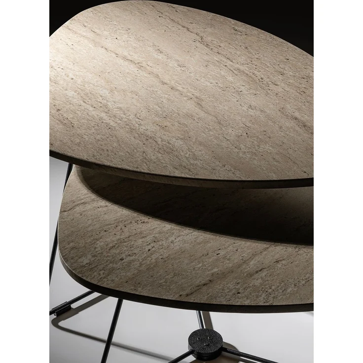 Skye Decor 'Pebble Nesting Table 69 - Travertine' Satztisch (2-teilig), Travertin, 69 x 46 x 94 cm – Bild 5