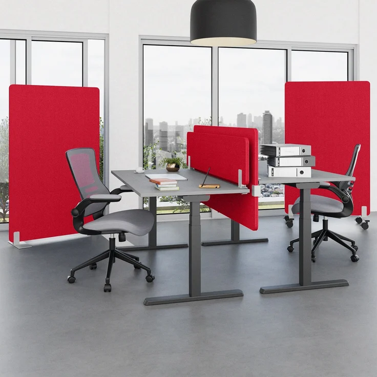 Rheinland Möbel FocusWall STW1018 – Akustik-Stellwand 1000×1800 mm in Stofffarbe Belize inkl. Standfüßen – Schreibtisch-Trennwand für Büro & Homeoffice – Schallschutz – Made in Germany – Bild 3