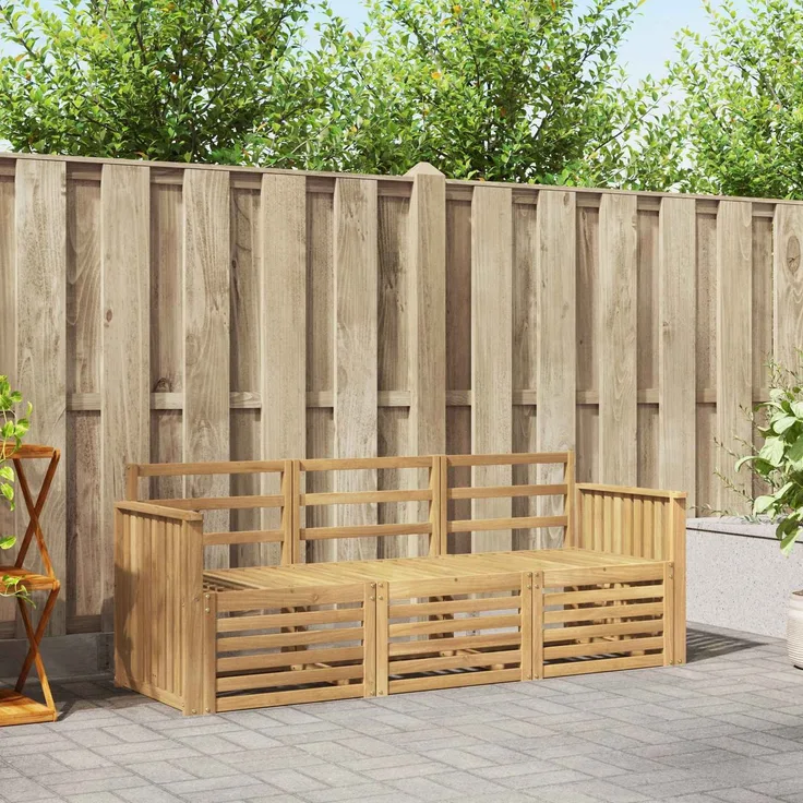 vidaXL Outdoor-Sofagarnitur 3 stk. 3-Sitzer Weiß Massivholz Akazie 3391309