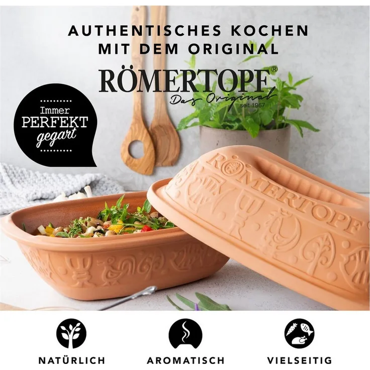 RÖMERTOPF Bräter KLASSIK Bräter, 1,5 Liter, Keramik, Terrakotta