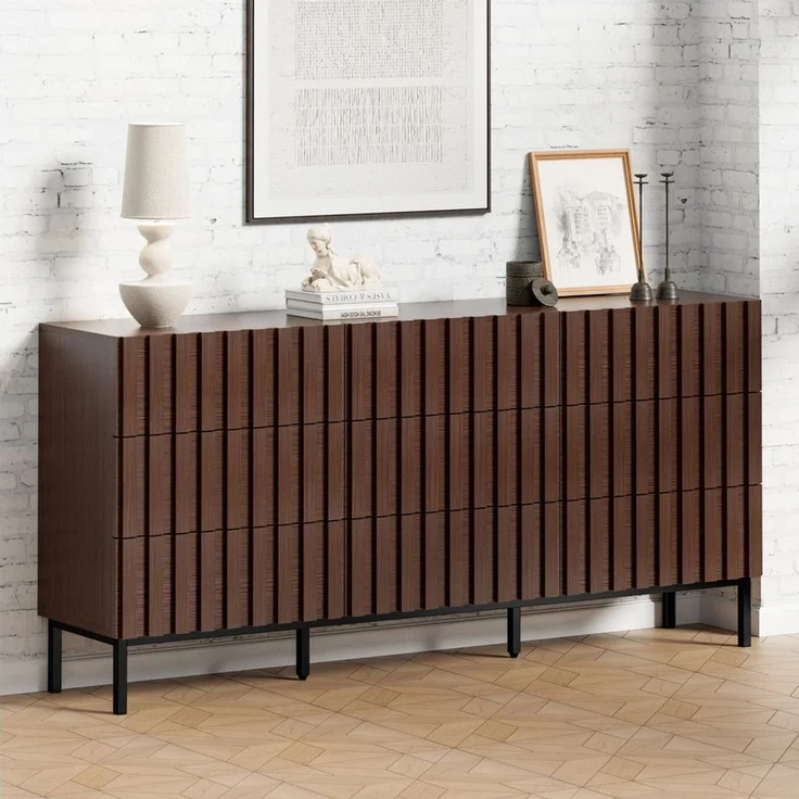 UEV Kommode schmal mit Schubladen, Sideboard für Wohnzimmer Schlafzimmer Flur (Packung, Aufbewahrungsschrank), Kippsicherung, Aufbewahrungskommode, TV Board Schubladenschrank Buffet – Bild 3