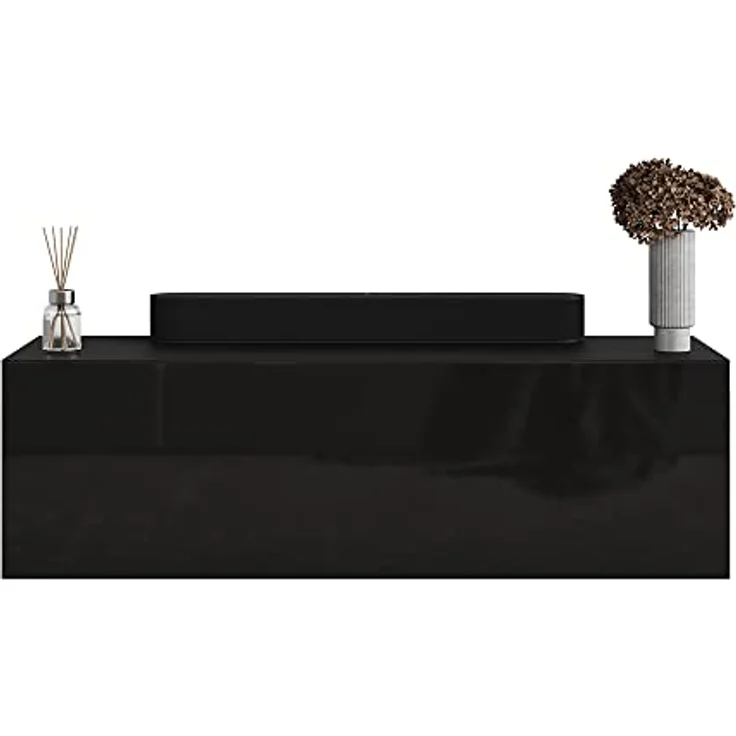 Planetmöbel Garderoben-Set 2x Hängeschrank WEST 100 cm schwarz, (Garderobenschrank, Wandgarderobe hängend oder stehend), Flurgarderobe – Bild 5