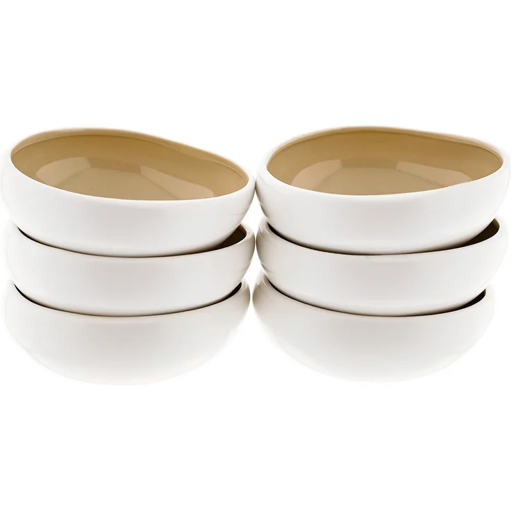 Wave Cream 6er-Set Müslischalen aus hochwertigem Porzellan - 12 x 4,5 cm – Bild 1