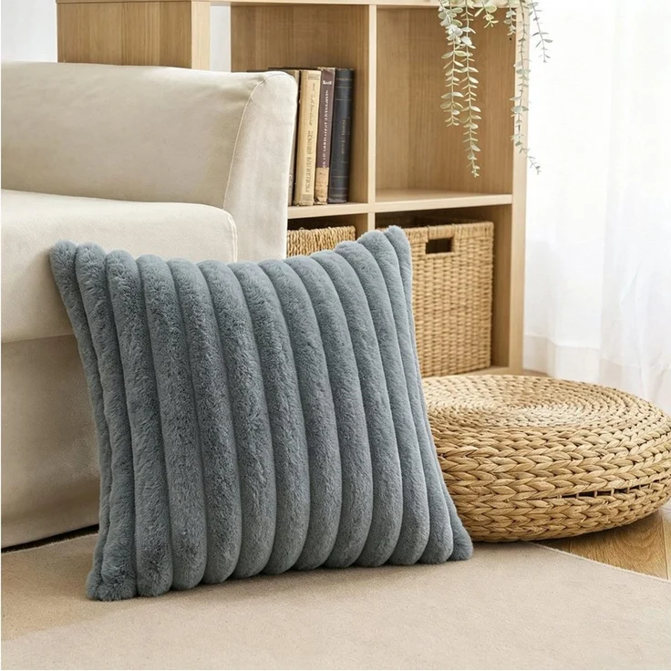 Fyrove Kissenbezug Kissenbezug Plüsch Kissenbezüge 1er Set Flauschig Deko Kissenbezug, Kissenbezüge Sofakissen Couchkissen Bezug Sofa mit Reißverschluss – Bild 4