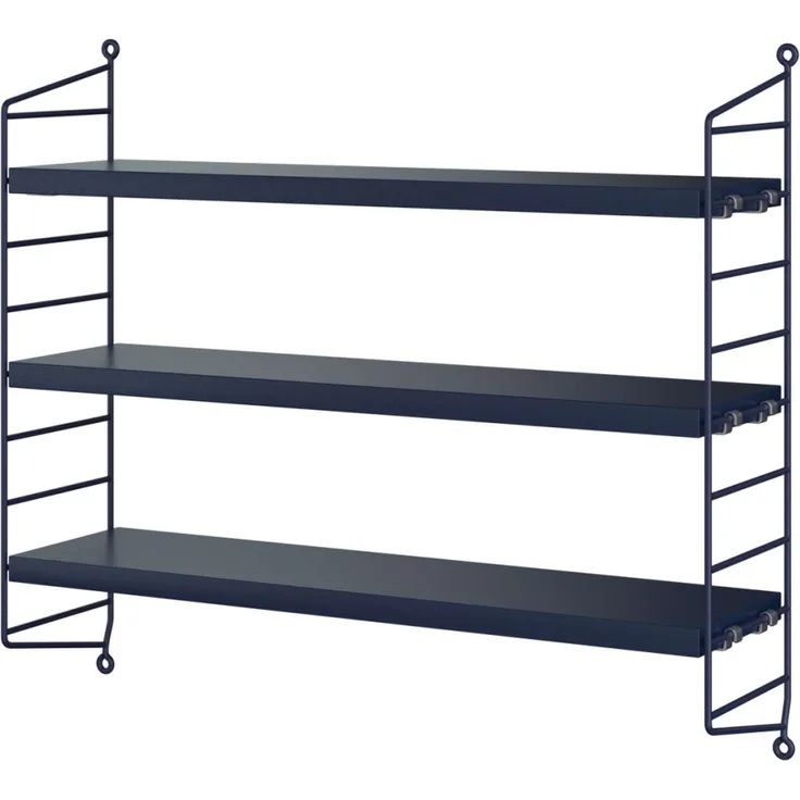 String Pocket Wandregal Holz Nybro-blau