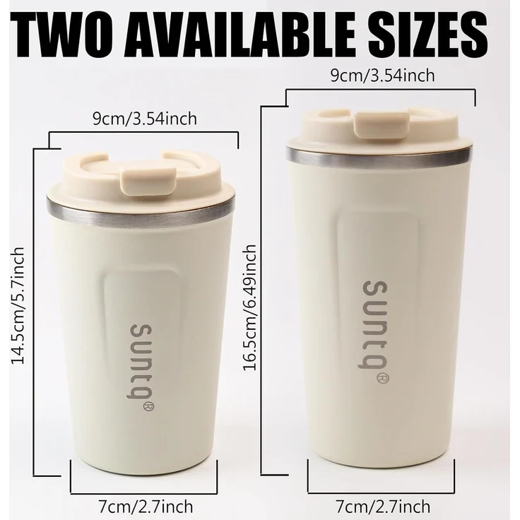 Edelstahl Kaffeebecher to go Thermobecher Doppelwand Isoliert Grün 380ml – Bild 5