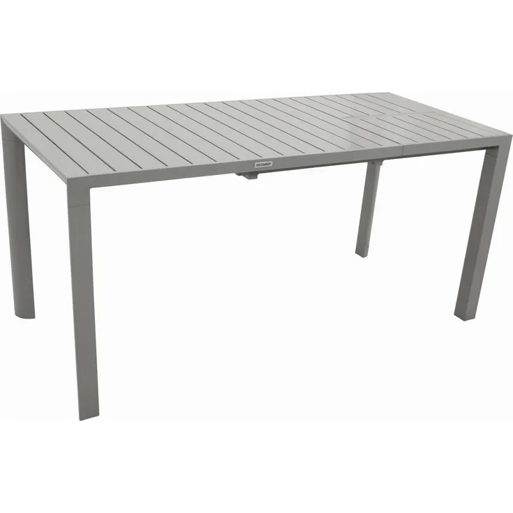 DEGAMO Gartentisch BAGO, ausziehbar 120/162x70cm, Aluminium silbergrau, wetterfest