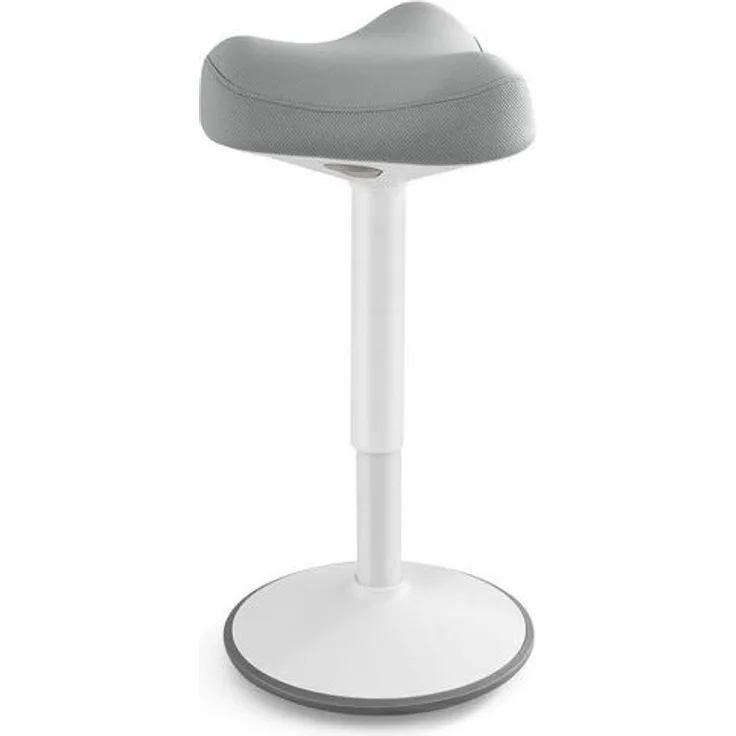 Songmics Hocker, Stehhocker neigbar, Schreibtischstuhl, höhenverstellbar 58-83 cm, großer Sockel, Anti-Rutsch, modern, grau