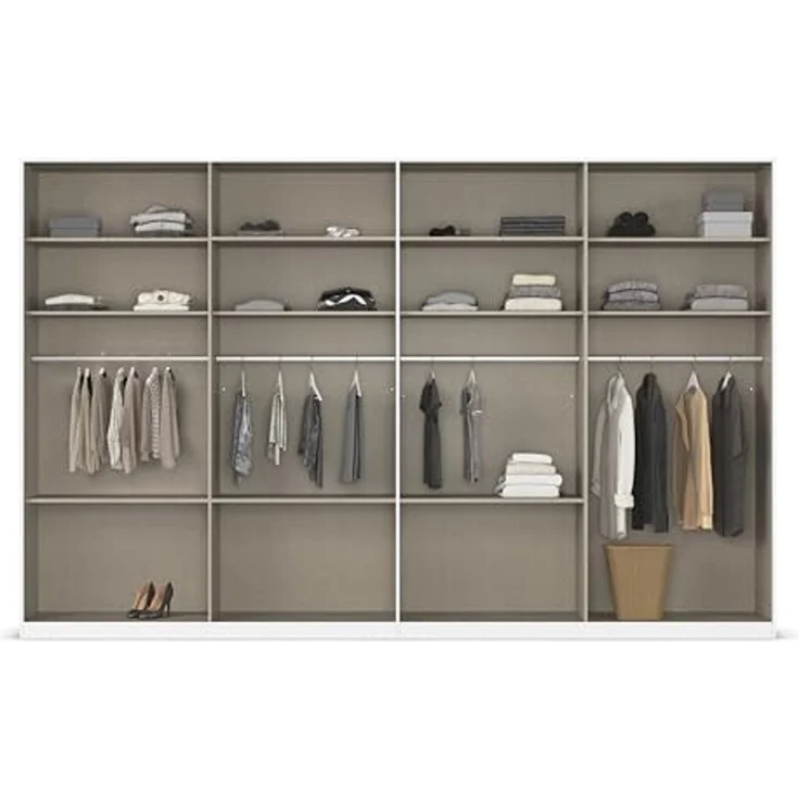 Rauch Möbel Alabama, Kleiderschrank für Schlafzimmer, Kinderzimmer, Wohnzimmer, Garderobe, Flur, 8-türig, mit Zubehör Classic, Farbe Beige, Breite 360 cm – Bild 6