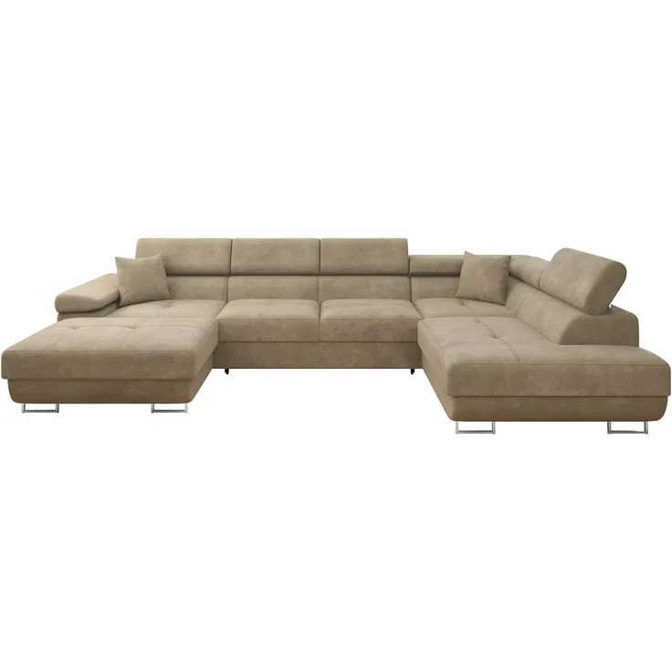 Wohnlandschaft Torezio Bis mit Bettkasten, Schlaffunktion und Einstellbare Kopfstützen (Farbe: Lumo 30, Seite: Rechts)