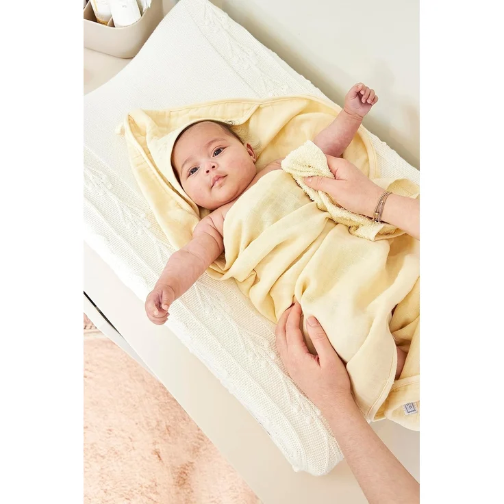 Meyco Baby Romantic Flower Wickelauflagenbezug (weich und hautfreundlich, aus 100% Baumwolle, waschbar, einfache Pflege, trocknergeeignet, Größe: 50x70 cm), Cremeweiß – Bild 5