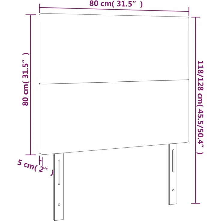 vidaXL Kopfteile 2 Stk. Dunkelbraun 80x5x78/88 cm Stoff 3116029 – Bild 8