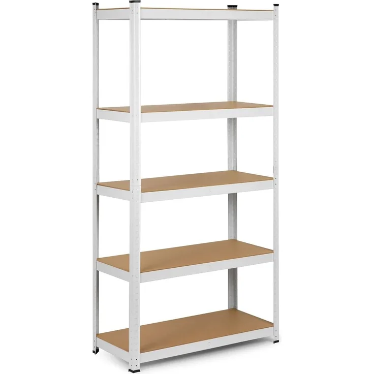 Humberg 4847 Schwerlastregal mit 5 Böden aus MDF 180 x 90 x 40 cm, Weiß, 40 x 90 x 180