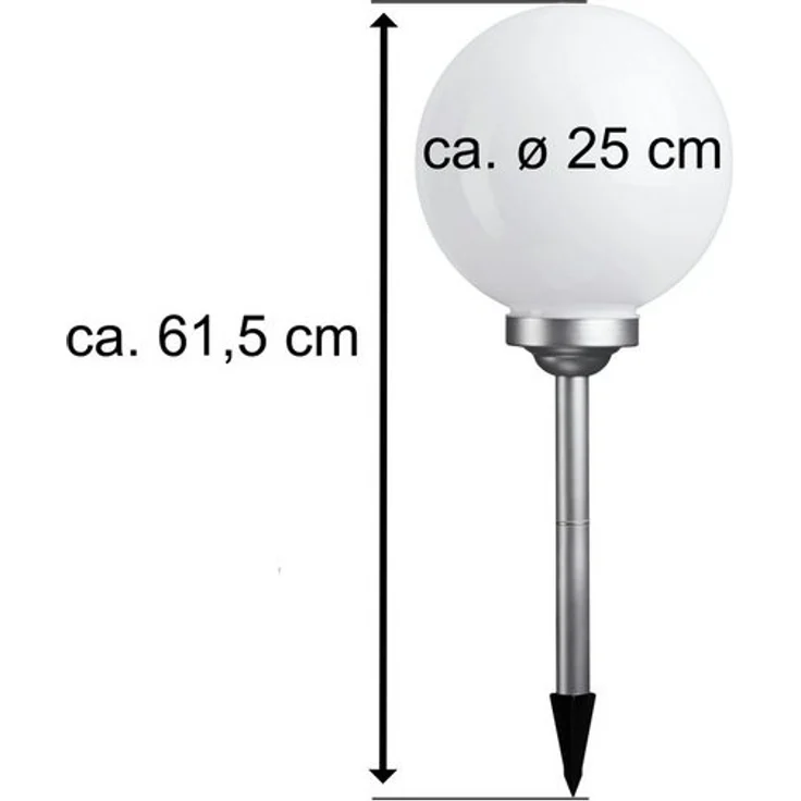 kamelshopping LED Solarleuchte Solar Kugelleuchte / Gartenkugel für Aussen mit LED Beleuchtung, LED fest integriert, Warmweiß, inkl. austauschbarem 600 mAh Akku – Bild 4