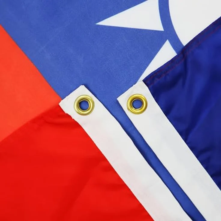 AZ FLAG 2er-Set Flaggen Taiwan 90x60 cm Polyester 100D 2 Ösen | Für innen und außen Republik China dekorative Flagge 台灣 doppelte Nähte und verstärkte Kanten mit Metallösen 100D Polyester – Bild 2