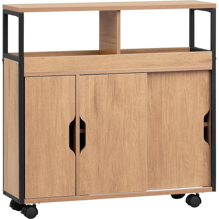 EUGAD Badkommode (1 St), Badezimmerschrank mit 2 offenen Fächern, Verstellbarer Ablage – Bild 5