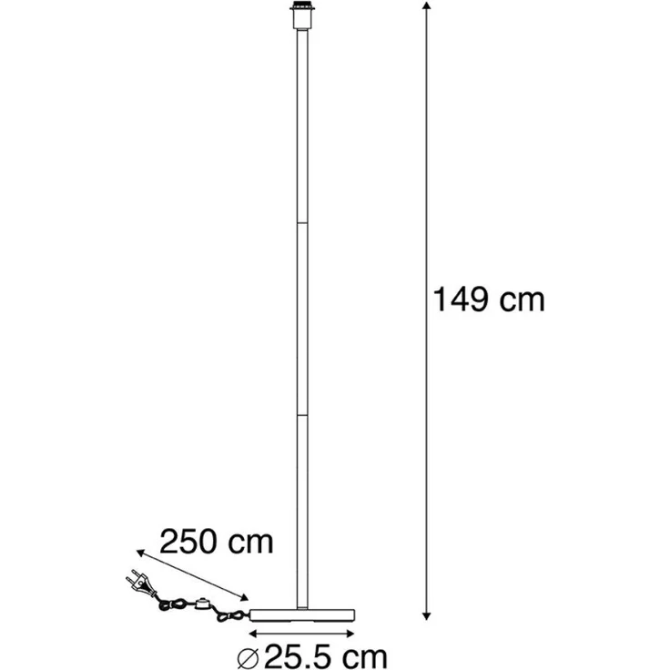 Qazqa Stehlampe Simplo, ohne Leuchtmittel, E27, Stahl, Modern, Stahl, 1-flammig – Bild 3