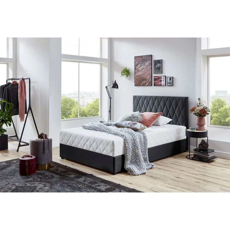 Atlantic Home Collection Stauraumbett Benita, mit Taschenfederkern 140x200 cm Anthrazit – Bild 5