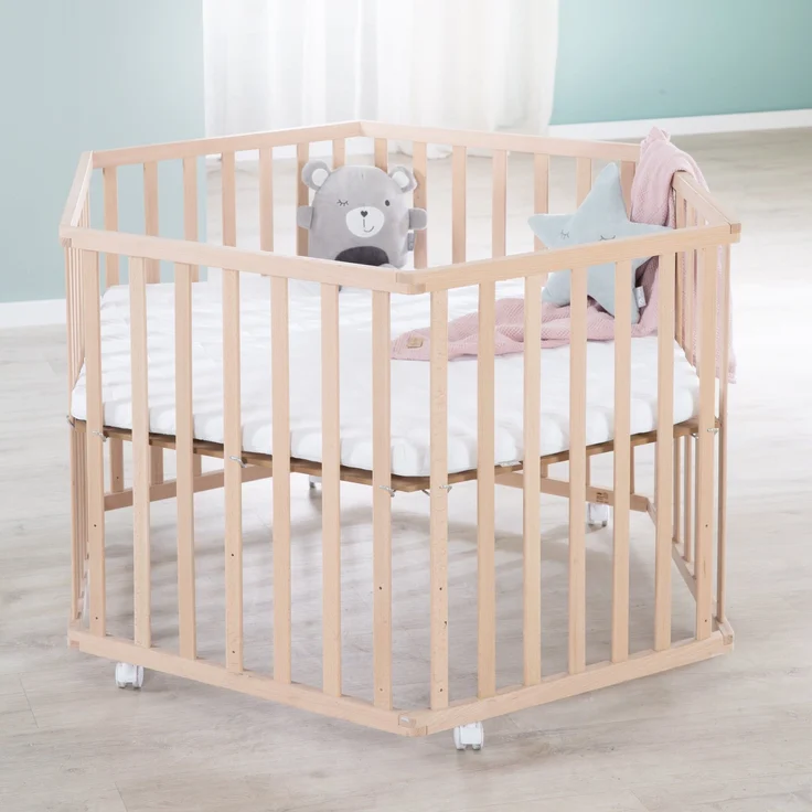 roba Laufgittermatratze - Matratze für 6-eckige Laufgitter - LxB: 112x97 cm - Weiß gesteppt – Bild 6