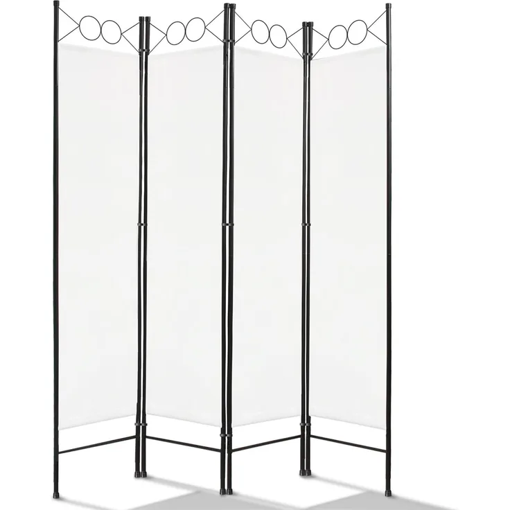 Todeco - Paravent, Raumteiler - Panel : 100% Polyester - Anzahl der Platten: 4-180 x 160 cm, Weiß