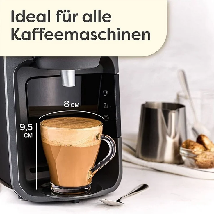 Cosumy Gläser-Set 6 Cappuccino Gläser mit Henkel und Löffel - 250ml - Hält lange warm, 12-tlg, Glas, Cappuccino Gläser Set mit Henkel und Löffel - 250 ml - Hält lange warm – Bild 2