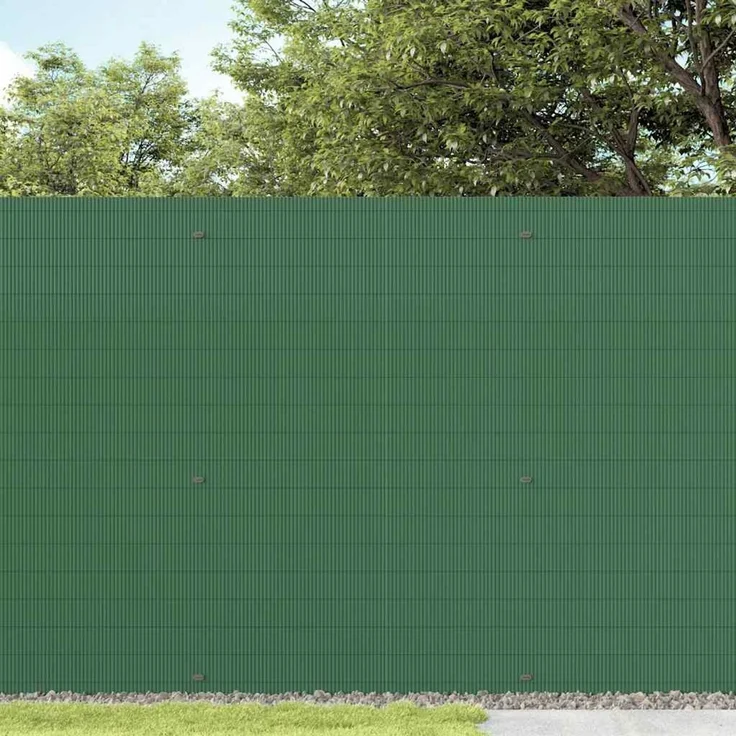 vidaXL Gartenzaun Doppelseitig Grün 1,8x3 m PVC 42002619 – Bild 3