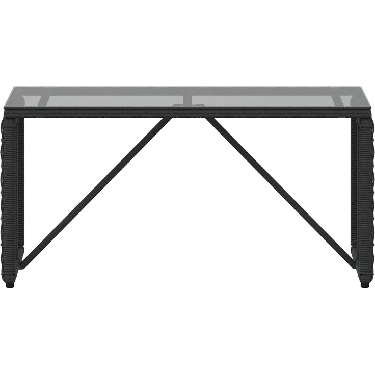 vidaXL Tisch für Outdoor Schwarz 80 x 40 x 40 cm PE Rattan und Glas 42025182 – Bild 4