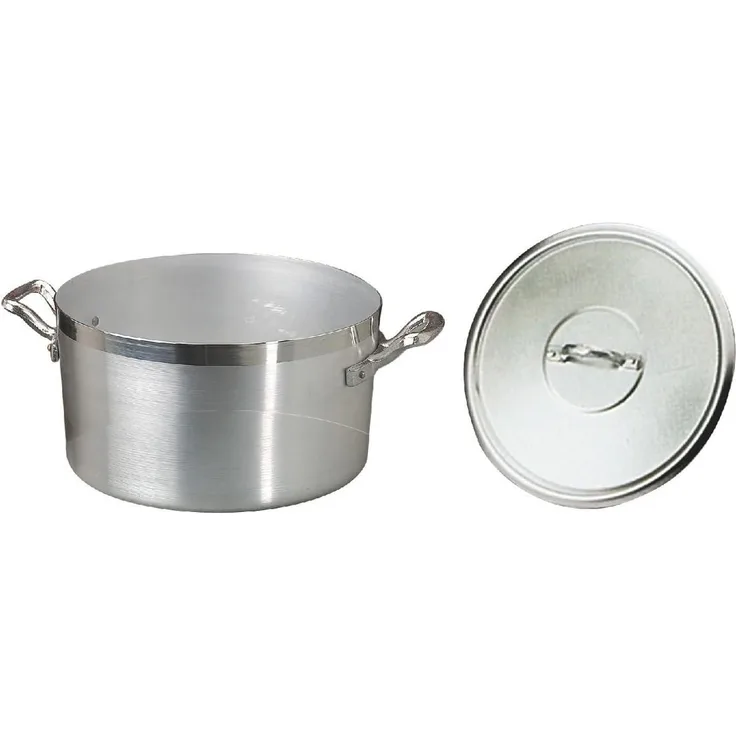 Agnelli Family Kasserolle 2 Griffe, Durchmesser 24 cm, Aluminium, Silber Hell