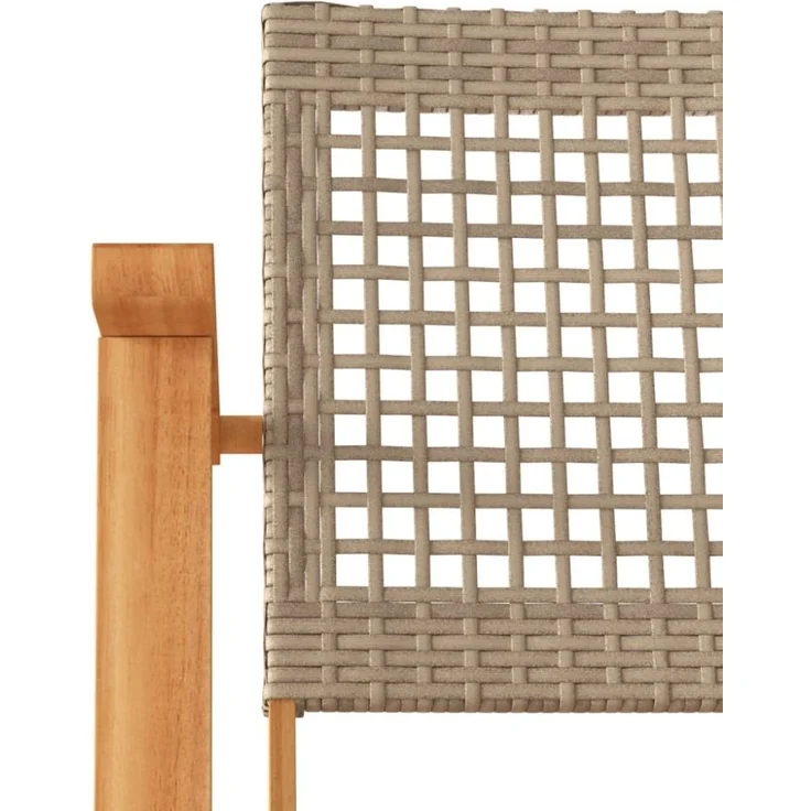 vidaXL Gartenstühle 2 Stk. Beige Poly Rattan und Akazienholz 365869 – Bild 10
