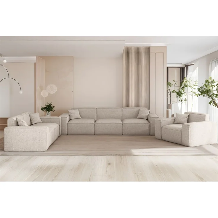 Sofa Designersofa CELES PREMIUM 2-Sitzer in Stoff Artico Creme – Bild 2