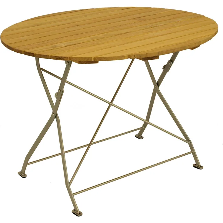 DEGAMO BAD TÖLZ Klapptisch rund, Metall + Robinie, verzinkt/natur, 100cm