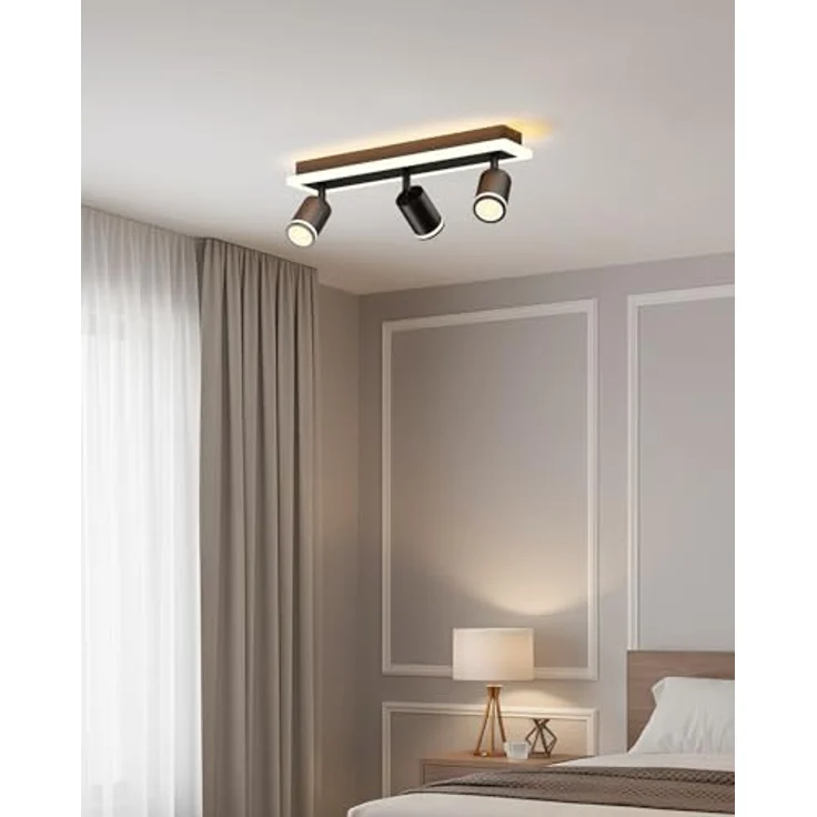 LVWIT LED Deckenstrahler Schwarz, Deckenlampe 3 Flammig Schwenkbar, GU10 Küchenlampe Deckenleuchte Srahler, Modern Deckenspot Lampe für Wohnzimmer, Schlafzimmer, Ohne Leuchtmittel – Bild 8