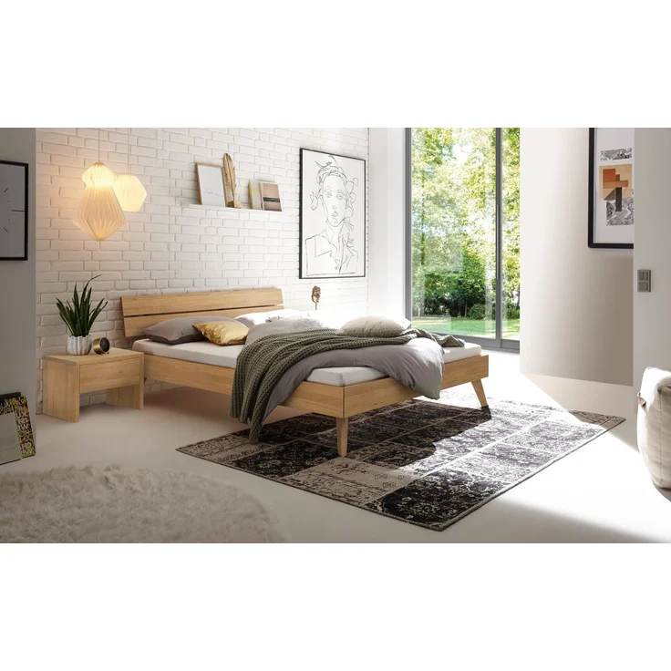 Hasena Massivholzbett Ortona Trento in Eiche bright geölt 140x210 cm, Komforthöhe 25 cm – Bild 2