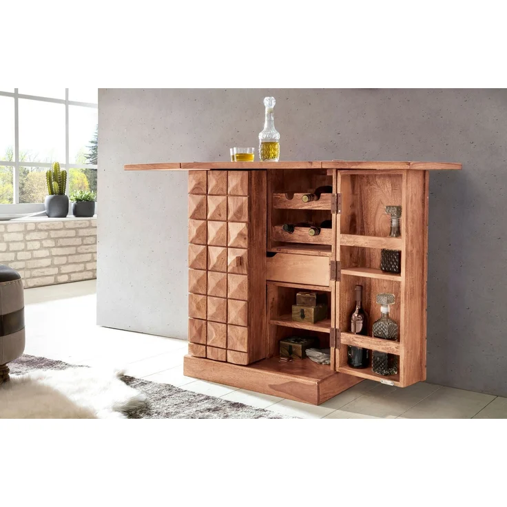 Wohnling 'HARLEM' Hausbar, Massivholz Akazie, 91 x 65 x 50 cm – Bild 3