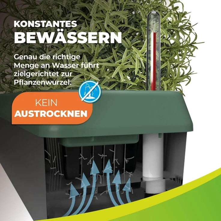 BioGreen Fensterbank-Kräuterbeet Provence Kunststoff 42 x 12 x 11 cm grau-grün – Bild 3