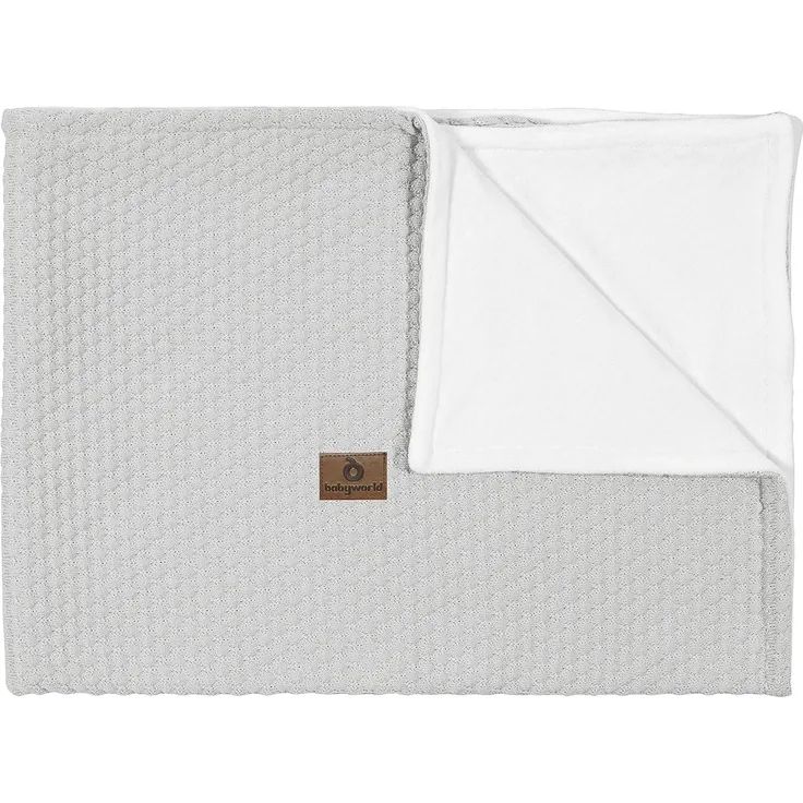 BABYWORLD Babydecke für Wiege m. Fütterung 95x70 cm grau