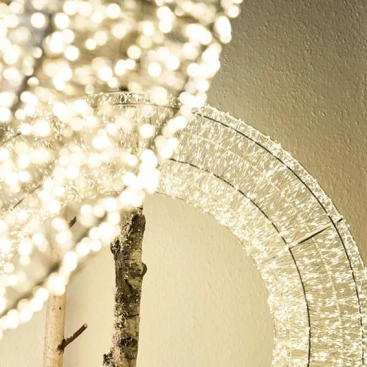 Hochwertiger 1440 LED Kranz aus Metall Ø 50 cm. Dimmbar mit Timer Fernbedienung – Bild 3