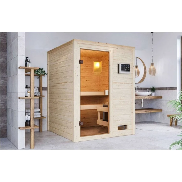 Karibu Sauna Sandra + 9kW BIO-Kombiofen mit ext. Steuerung Easy – Bild 3