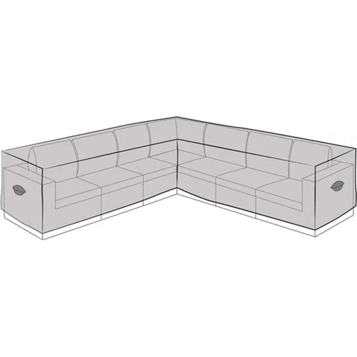 Wetterfeste Schutzhülle Abdeckung für L-förmiges Garten Lounge Set, Polyester grau, 300 x 300 x 90 cm – Bild 2