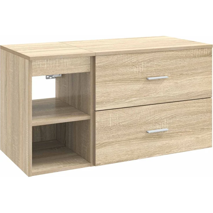 vidaXL Badezimmermöbel-Set zur Wandmontage 2 stk. Sonoma-Eiche 3403938 – Bild 2