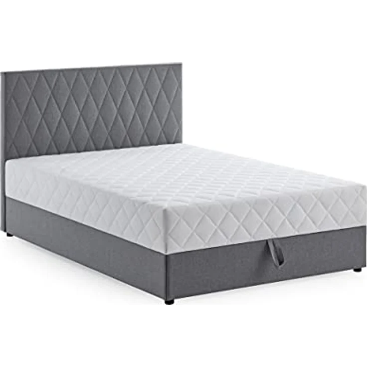 Atlantic Home Collection Stauraumbett Benita, mit Taschenfederkern 140x200 cm Hellgrau – Bild 2