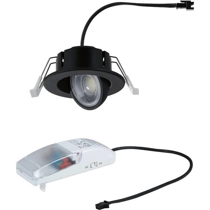 Paulmann LED-Einbauleuchte Zina 5/8 W Ø 9 cm dimmbar schwarz matt – Bild 13