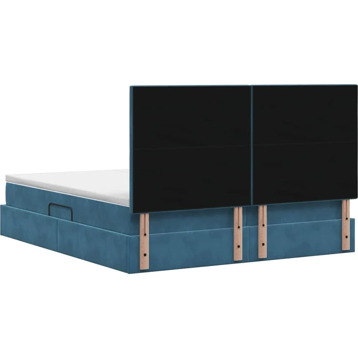 vidaXL Aufbewahrungsbett mit Kopfteil Dunkelblau 200 x 200 cm Samt 3459823 – Bild 9