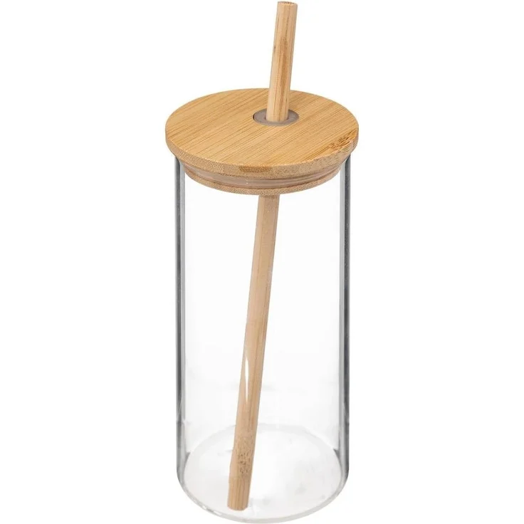 Gläser mit Bambusdeckel und Strohalm – Bild 5