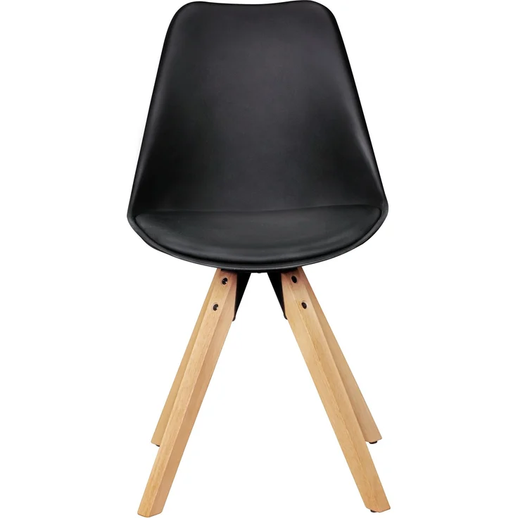 Wohnling 2er-Set Esszimmerstühle Skandinavische Stühle mit Holzbeinen schwarz – Bild 6